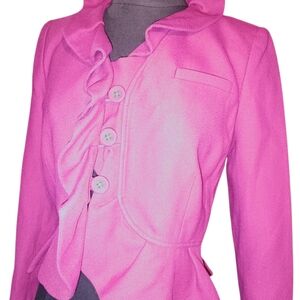 RED Valentino Fuchsia Ruffle Blazer